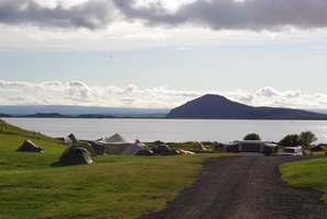 Camping à Reykjahlid, au bord du lac Myvatn